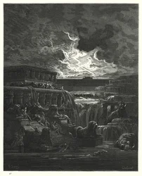 Illustratie van Gustave Doré voor Miltons Paradise Lost, Boek XI, regels 747-749